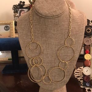 Gold links necklace asymmetrical